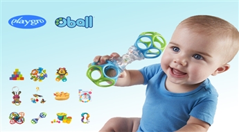 PLAYGRO un OBALL attīstošās rotaļlietas: zobgrauznīši, vannas pīlītes, piramīdas u.c.