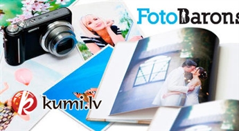 Fotobarons: Печать 50 или 100 фотографий размером 10x15 см на глянцевой или матовой бумаге + фотоальбом