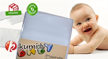 Комплект мягких марлевых пеленок для младенцев 80x80 см (3 шт.)