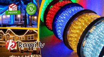 Mirgojošas LED gaismas caurules dažādās krāsās - telpām un pagalmam (10 vai 20 m)