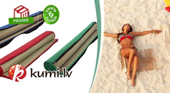 Практичный, компактный и очень легкий пляжный коврик из соломы