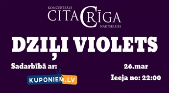 Sestdien, 26. martā koncertklubā "Cita Rīga" uzstāsies grupa “Dziļi Violets”