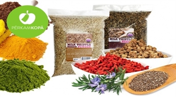 LAUMA SUPERFOODi: ingvers, kvinoja, mārdadžu sēklas, kanēlis, zaļā kafija, godži u.c.