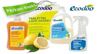 Натуральные средства для стирки белья, мытья посуды ECODOO + таблетки для посуды FINISH