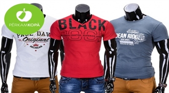 Stilīgi vīriešu T-krekli ar apdruku vai klasiski: dažādi modeļi un plaša krāsu izvēle (S-XXL)