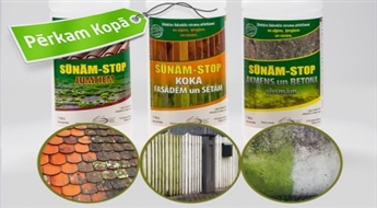 СТОП мох! Эффективное средство от мха "Sūnām-STOP" - для обработки крыш, деревянных или каменных поверхностей