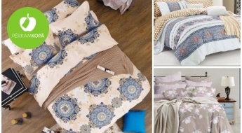 Kokvilnas gultas veļas komplekti - segas pārvalks (160 x 200 cm) un divas spilvendrānas (70 x 80 cm)