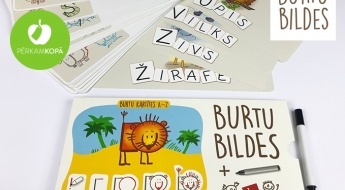СДЕЛАННЫЕ В ЛАТВИИ "Burtu bildes" - 33 карточки для креативного освоения латышского алфавита или настольная игра