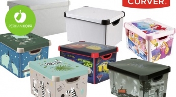 "Curver Deco" uzglabāšanas kastes ar vāku! Dizaini pieaugušajiem un bērniem