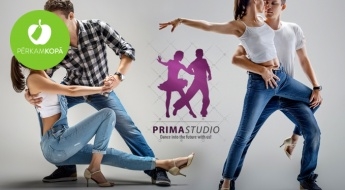Apgūsti jaunus deju soļus! Salsas, bačatas vai kizombas nodarbības (4 vai 8) iesācēju grupā studijā "Prima Studio" (1 h)