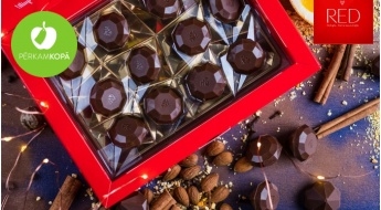 RAŽOTS LATVIJĀ! Šokolādes tāfelītes vai konfekšu kārbas "RED" ar samazinātu kaloriju daudzumu