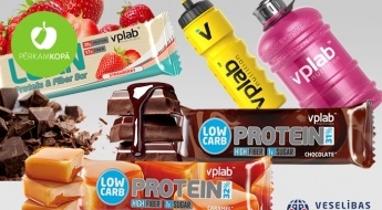 Aktīviem cilvēkiem! VPLAB proteīna batoniņi ar dažādām garšām un praktiskas ūdens pudeles