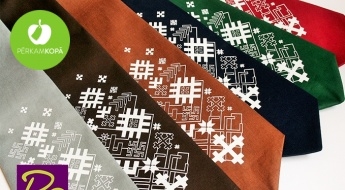 Latvijas dizains! "Rozīnīte" kaklasaites dažādās krāsās ar latvju zīmēm!