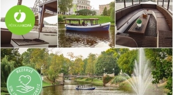 "Панорамный рейс по Старому городу" - поездка на прогулочном катере "River Cruises Latvia" по Рижскому каналу и Даугаве + аудиогид (1 ч)