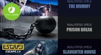 Izbaudi 3 nervus kutinošas realitātes spēles! Realitātes spēle THE MUMMY, izlaušanās spēle "Prison Break" vai kvests "Slaughter House"