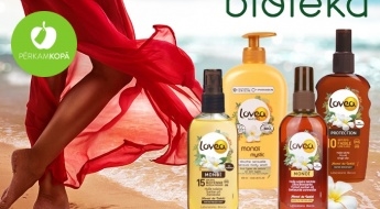 Магазин BIOTĒKA предлагает: средства для ухода за кожей тела и для загара "Lovea"
