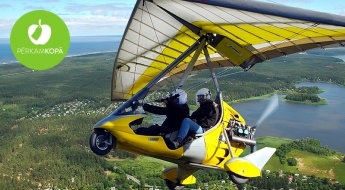 Piedzīvojums gaisā - testa lidojums ar motodeltaplānu virs Rīgas ar instruktoru 1 personai (10 vai 20 min)