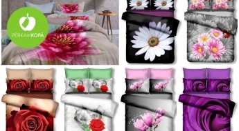 Krāšņa un efektīga gultas veļa ar 3D ziedu motīviem - dažādi dizaini un izmēri