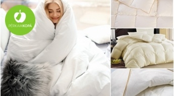 Теплые, мягкие и качественные пуховые одеяла молочно-белого цвета - разные размеры и толщина