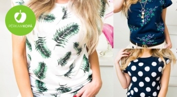 Весенние женские футболки со стрекозами, цветами, листьями или в крапинку (M-XXL)