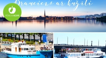 Skaists brauciens ar kuģīti JELGAVA vai HORIZONTS pa Daugavu vai Rīgas jūras līča virzienā (1 h)