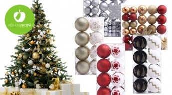 Подготовься к Рождеству! Комплекты сияющих елочных украшений - шарики и звездочки (16, 76 или 100 шт.)