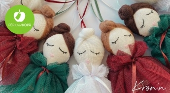 Сделано в Латвии! Рождественский декор - кукла "Ангел" белого, зеленого или бордового цвета