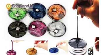 Умный пластилин Magnetic Rubber Clay - реагирует на магнит, растягивается и пр.