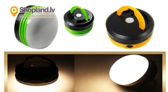Universāla lampa ar 5 LED gaismas diodēm, mazo magnētu un āķīti stiprināšanai pie koka vai citām virsmām!