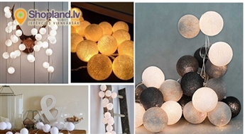 LED - гирлянда из шариков COTTON BALLS  ( 20 шаров)