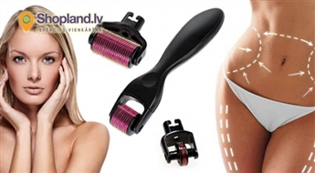 Массажный мезороллер DERMA ROLLER 3в1 (180, 600 и 1200 иголочек) для ухода за кожей лица и тела
