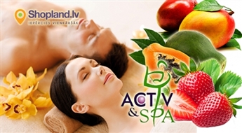 Activ & SPA: eksotisks mango - kanēļa vai papaijas un zemeņu SPA rituāls pārim (90min.)