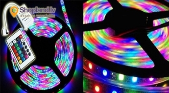 Комплект LED светодиодной ленты (многоцветная и водонепроницаемая) 5 м с пультом