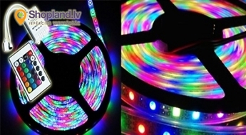 Комплект LED светодиодной ленты (многоцветная и водонепроницаемая) 5 м с пультом
