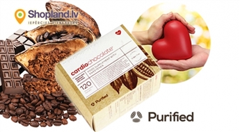 Purified: Cardio Chocolate N120 - пищевая добавка в темном шоколаде для здоровья сердца и кровеносных сосудов.
