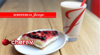 Junge.lv: Пирожное с летними ягодами + кофе или сок