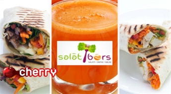 Salātbārs: врап + свежевыжатый морковный сок