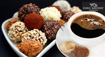 Ļaujies šokolādes valdzinājumam! Kafija + 2 jebkuras trifeles no Emīla Gustava Šokolāde -57%