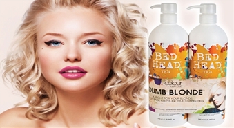 Palutini savus matus! TIGI Bed Head Dumb Blonde mitrinošs šampūns (750 ml) + atjaunojošs balzāms (750 ml) -56%