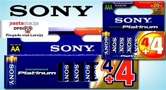 SONY ST-Platinum baterijas: 4 + 4 par brīvu! -50%