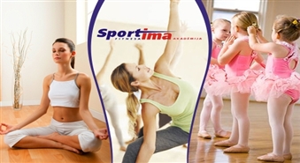 Sportima 1 mēneša abonements: Cigun nodarbības pieaugušajiem vai Ušu, baleta vingrošanas vai jogas nodarbības bērniem vai attīstošā vingrošana un horeogrāfija + baseini un pirtis - 50%