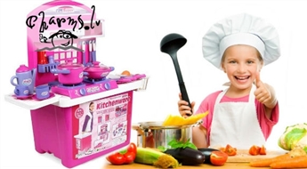 Rotaļu virtuves komplekts ar skaņas efektiem Pink