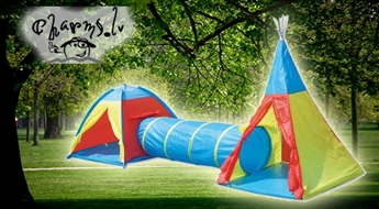 Krāsaina bērnu telts 2in1