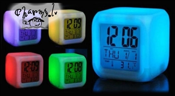 LED Будильник-хамелеон с термометром, который меняет цвет