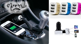 Автомобильный мини-разветвитель с 3 питанием USB, для зарядки 3 устройств одновременно