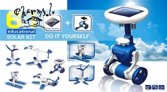 Solar Robot Kit 6in1 Blue konstruktors ar saules baterijām