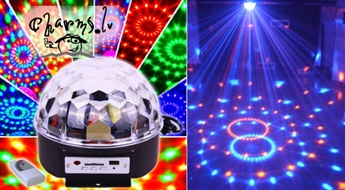 Gaismas diožu disko bumba-projektors ar pulti un USB flash atmiņu LED Crystal Magic Ball Light