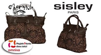 Удобная и вместительная женская сумка SISLEY декорирована набивным текстильным орнаментом