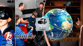 VR ROOM: Virtuālās realitātes istaba (1.5 stunda) komandai līdz 10 cilvēkiem (darba dienās no 9:00 līdz 21:00)
