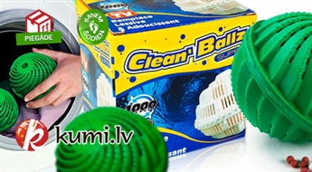 Ekoloģiskā un ekonomiskā veļas mazgāšanas bumba Clean Ball žilbinoši tīrai veļai!